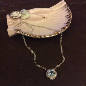 Judith Ripka Sterling and Blue Topaz Necklace